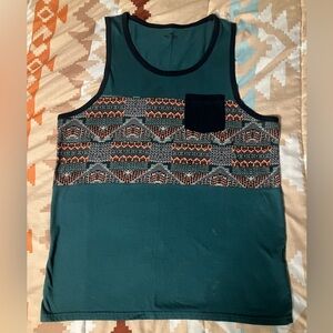 Hollister Teal Aztec Design Tank Top